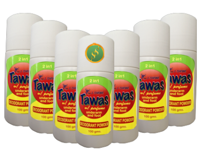 J. Chemie Tawas Powdered Deodorant w/ Perfume for underarm and foot 100 grms